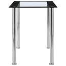 Eettafel 120X60X75 Cm Gehard Glas Zwart En Transparant