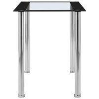 Eettafel 120X60X75 Cm Gehard Glas Zwart En Transparant