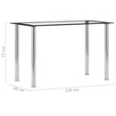 Eettafel 120X60X75 Cm Gehard Glas Zwart En Transparant