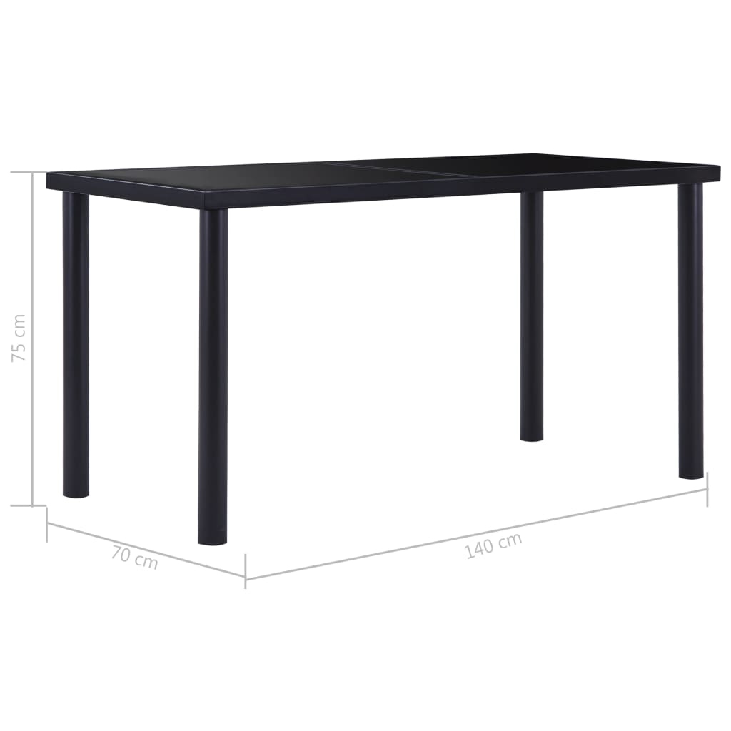 Eettafel Gehard Glas Zwart