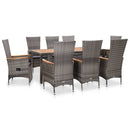 7-Delige Tuinset Poly Rattan Acaciahout