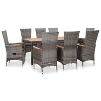 7-Delige Tuinset Poly Rattan Acaciahout