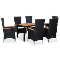 7-Delige Tuinset Poly Rattan Acaciahout