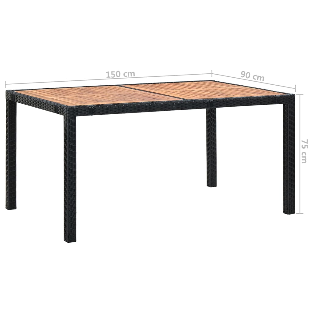 7-Delige Tuinset Poly Rattan Acaciahout