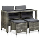 5-Delige Tuinset Met Kussens Poly Rattan