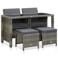 5-Delige Tuinset Met Kussens Poly Rattan