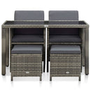 5-Delige Tuinset Met Kussens Poly Rattan