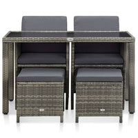 5-Delige Tuinset Met Kussens Poly Rattan