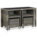 5-Delige Tuinset Met Kussens Poly Rattan