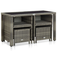 5-Delige Tuinset Met Kussens Poly Rattan
