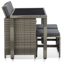 5-Delige Tuinset Met Kussens Poly Rattan