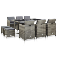 1 Tuinset Met Kussens Poly Rattan