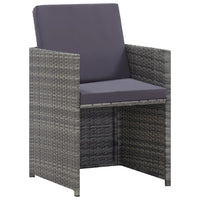 5-Delige Tuinset Poly Rattan En Acaciahout Antraciet