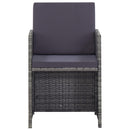 5-Delige Tuinset Poly Rattan En Acaciahout Antraciet