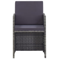 5-Delige Tuinset Poly Rattan En Acaciahout Antraciet