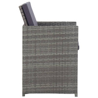 5-Delige Tuinset Poly Rattan En Acaciahout Antraciet