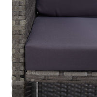 5-Delige Tuinset Poly Rattan En Acaciahout Antraciet