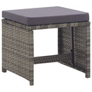 5-Delige Tuinset Poly Rattan En Acaciahout Antraciet