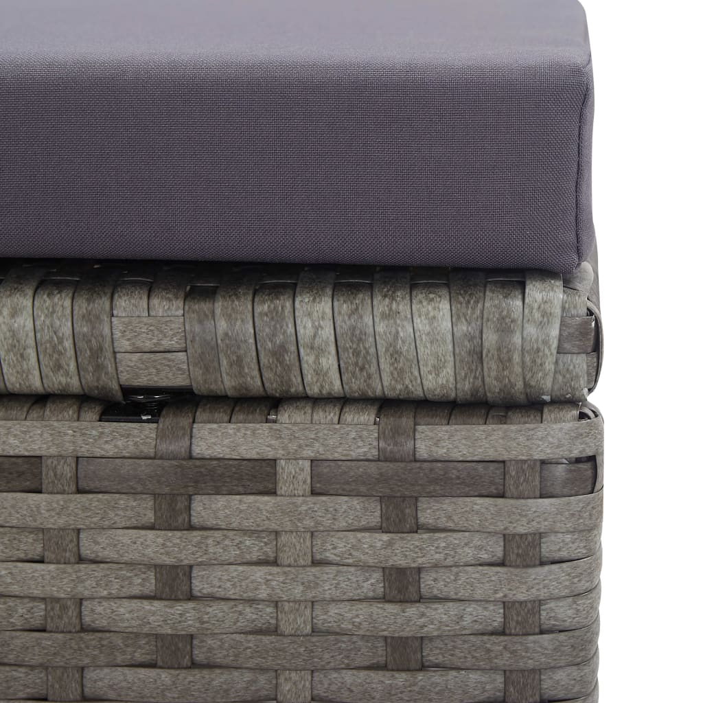 5-Delige Tuinset Poly Rattan En Acaciahout Antraciet