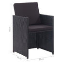 13-Delige Tuinset Met Kussens Poly Rattan Zwart