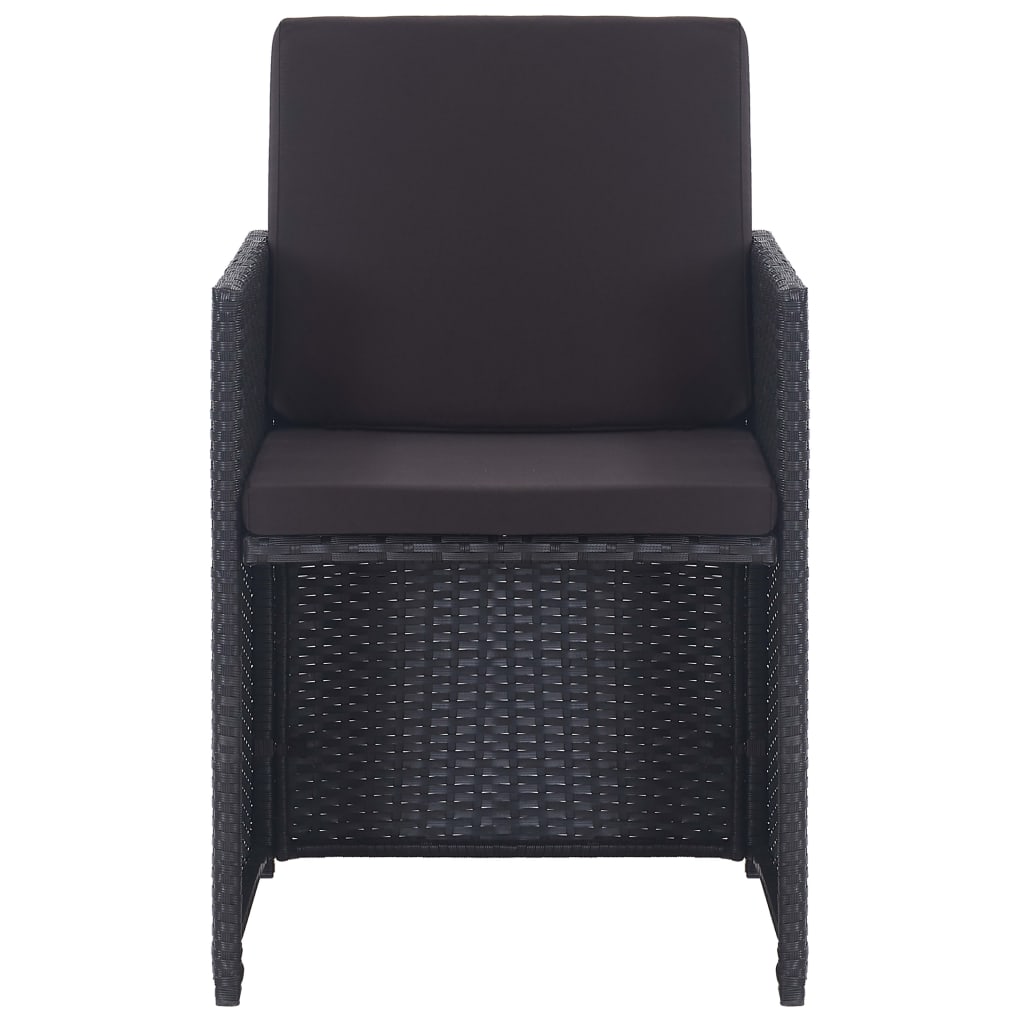 13-Delige Tuinset Met Kussens Poly Rattan Zwart