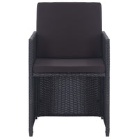 13-Delige Tuinset Met Kussens Poly Rattan Zwart