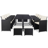 15-Delige Tuinset Met Kussens Poly Rattan