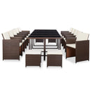 15-Delige Tuinset Met Kussens Poly Rattan