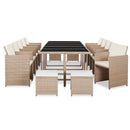 15-Delige Tuinset Met Kussens Poly Rattan