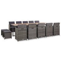 15-Delige Tuinset Met Kussens Poly Rattan