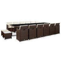 19-Delige Tuinset Met Kussens Poly Rattan