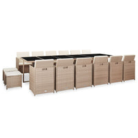 19-Delige Tuinset Met Kussens Poly Rattan