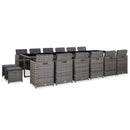 19-Delige Tuinset Met Kussens Poly Rattan