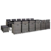 19-Delige Tuinset Met Kussens Poly Rattan