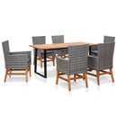 7-Delige Tuinset Poly Rattan En Acaciahout