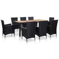 7-Delige Tuinset Met Kussens Poly Rattan