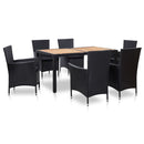 7-Delige Tuinset Met Kussens Poly Rattan