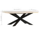 Eettafel 180X90X76 Cm Massief Gebleekt Mangohout