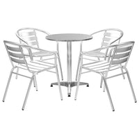 5-Delige Tuinset Aluminium Zilverkleurig