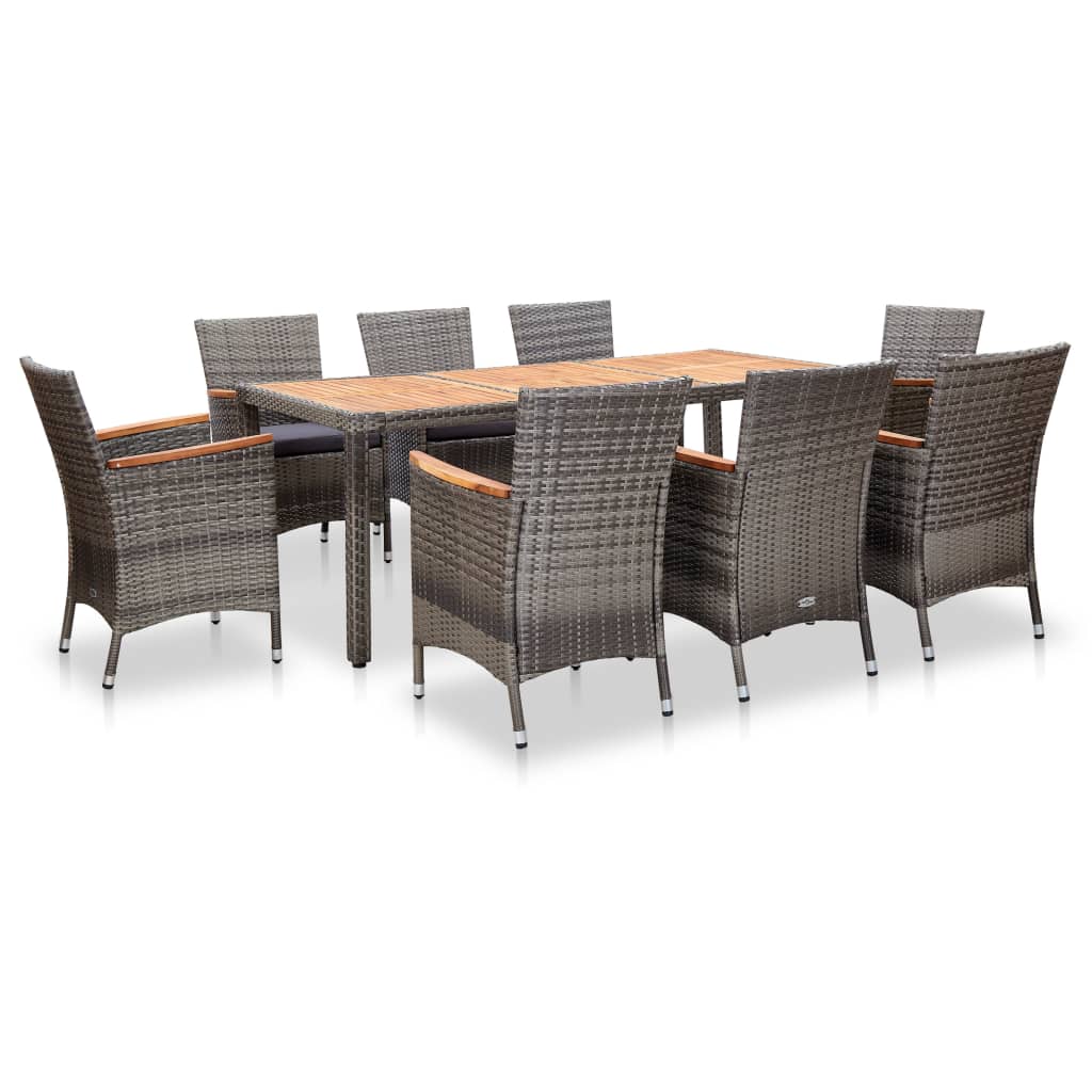 5-Delige Tuinset Met Kussens Poly Rattan