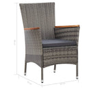 5-Delige Tuinset Met Kussens Poly Rattan
