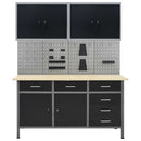 Werkbank Met Vier Wandpanelen En Twee Kasten