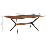 Eettafel 180X90X76 Cm Massief Mangohout