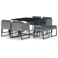 13-Delige Tuinset Met Kussens Poly Rattan