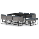 13-Delige Tuinset Met Kussens Poly Rattan