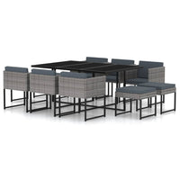 13-Delige Tuinset Met Kussens Poly Rattan