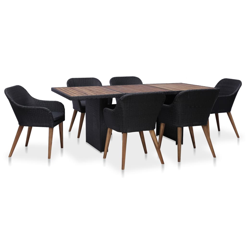 7-Delige Tuinset Met Kussens Poly Rattan