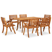 7-Delige Tuinset 150X90 Cm Massief Acaciahout
