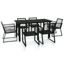 7-Delige Tuinset Pvc-Rattan Zwart