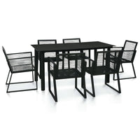 7-Delige Tuinset Pvc-Rattan Zwart